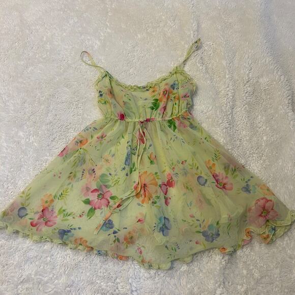 Victoria's Secret Other - VTG Victoria's Secret Floral Babydoll Camisole Green Sheer Y2K Soft Coquette XS